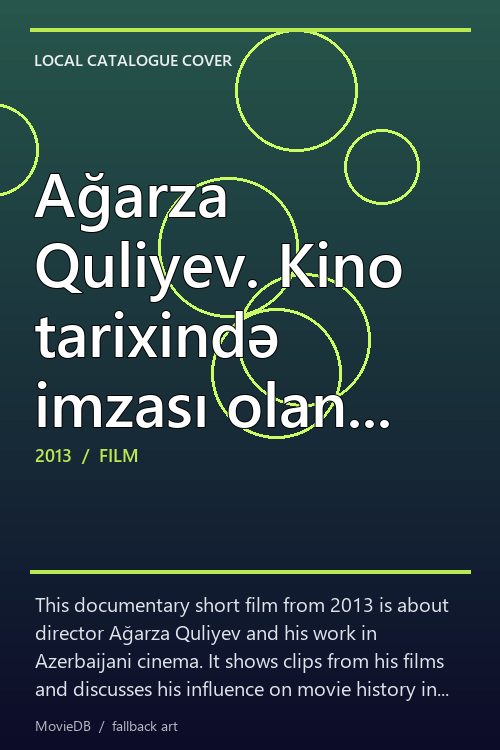 Ağarza Quliyev. Kino tarixində imzası olan... poster
