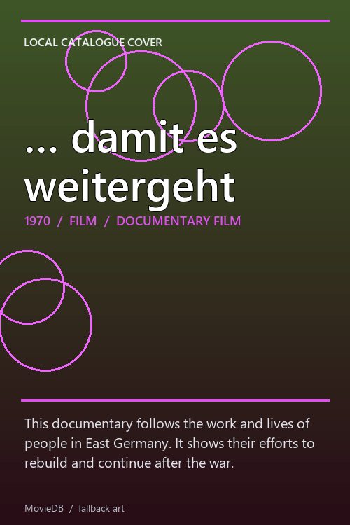 … damit es weitergeht poster