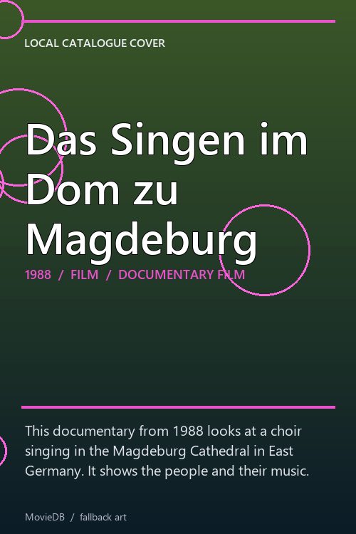 Das Singen im Dom zu Magdeburg poster