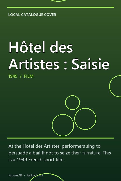 Hôtel des Artistes : Saisie poster