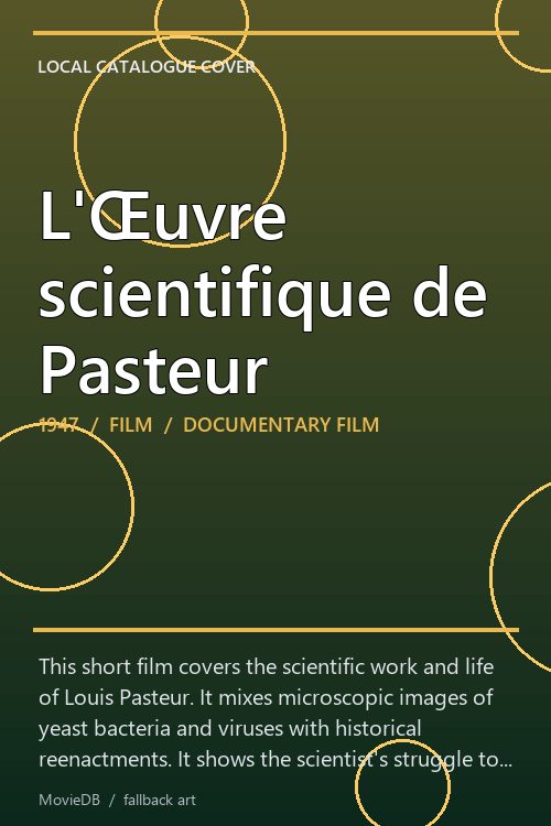 L'Œuvre scientifique de Pasteur poster