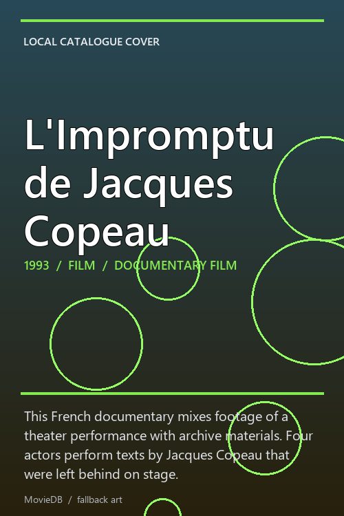 L'Impromptu de Jacques Copeau poster