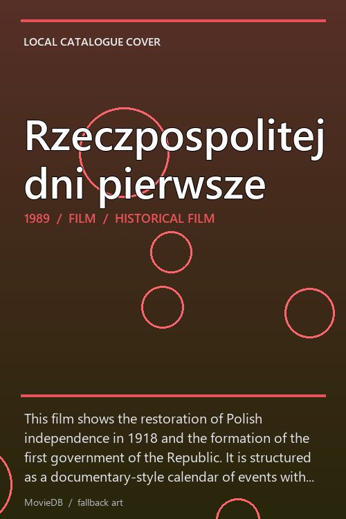 Rzeczpospolitej dni pierwsze poster