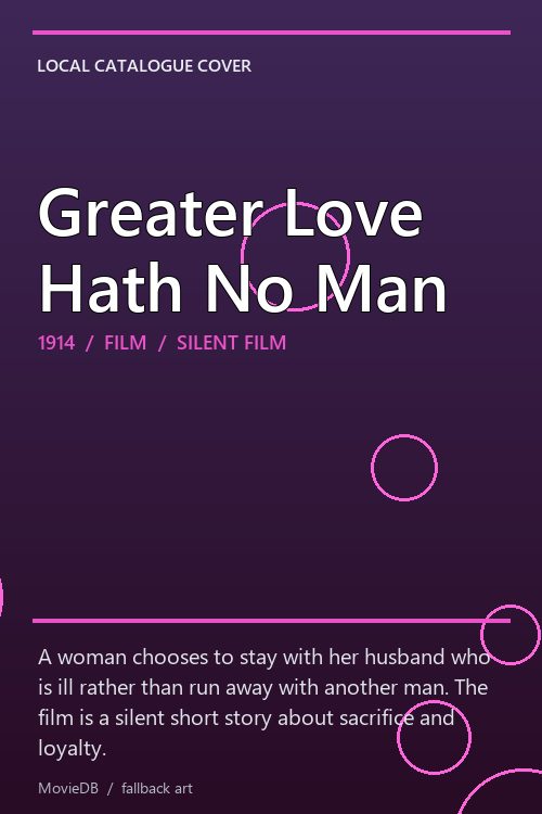 Greater Love Hath No Man poster
