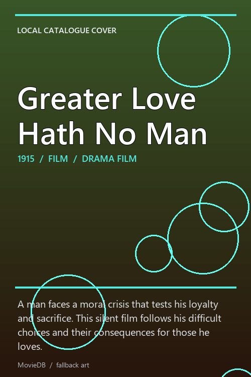 Greater Love Hath No Man poster