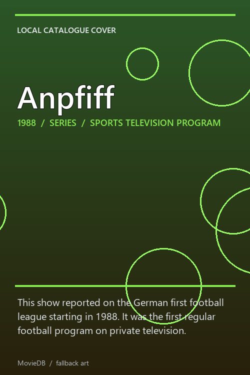 Anpfiff poster
