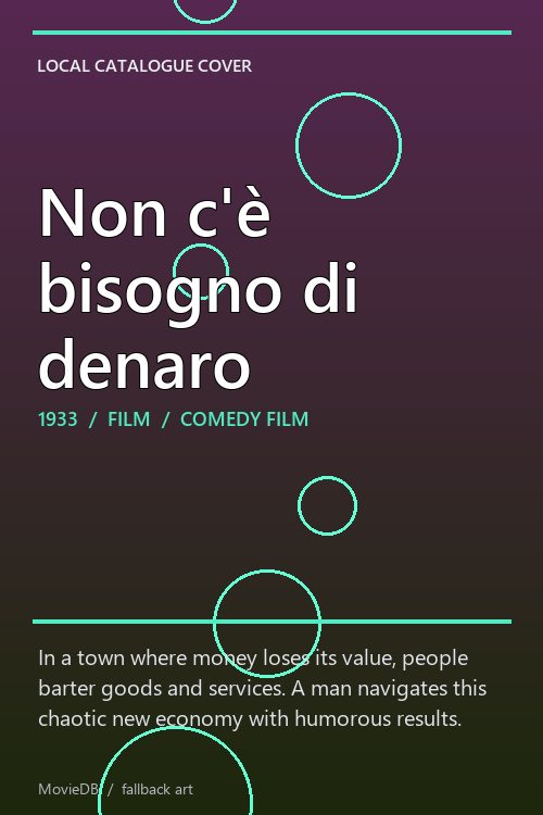 Non c'è bisogno di denaro poster