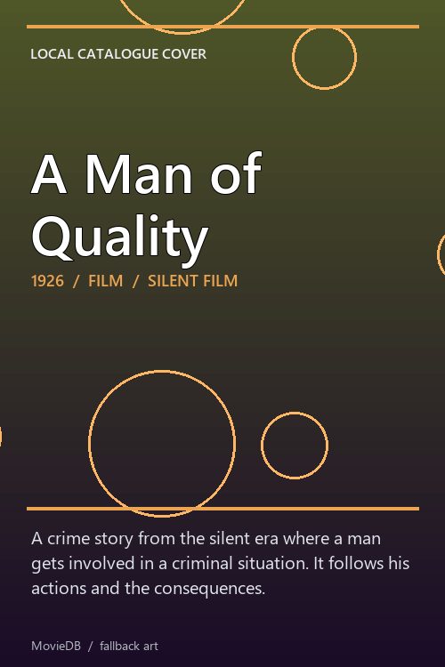 A Man of Quality poster