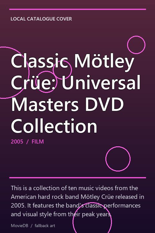 Classic Mötley Crüe: Universal Masters DVD Collection poster