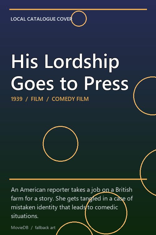 His Lordship Goes to Press poster