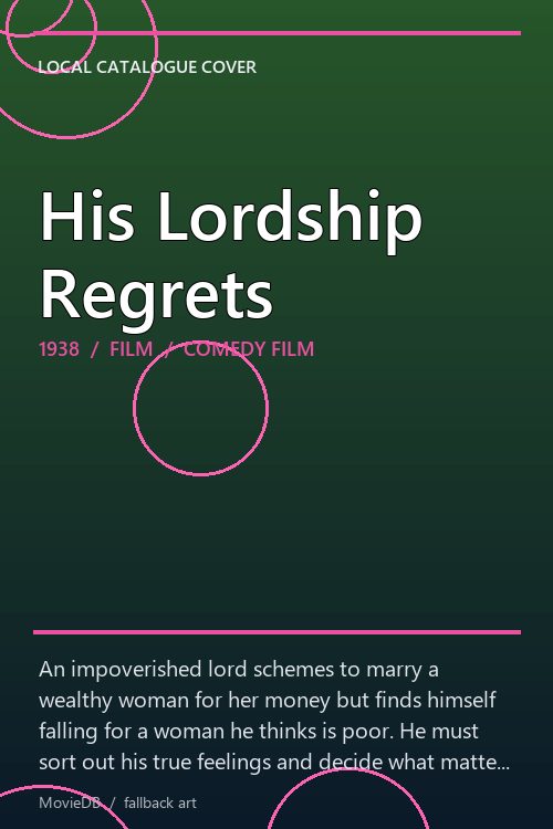 His Lordship Regrets poster