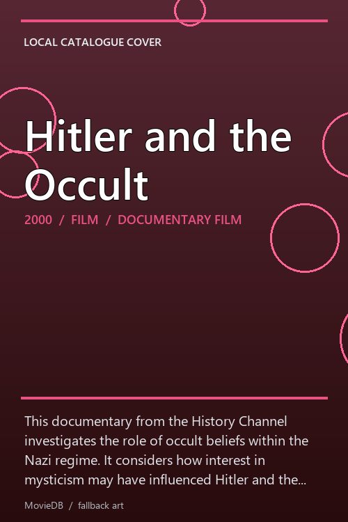 Hitler and the Occult poster
