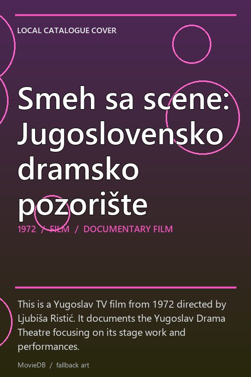 Smeh sa scene: Jugoslovensko dramsko pozorište poster