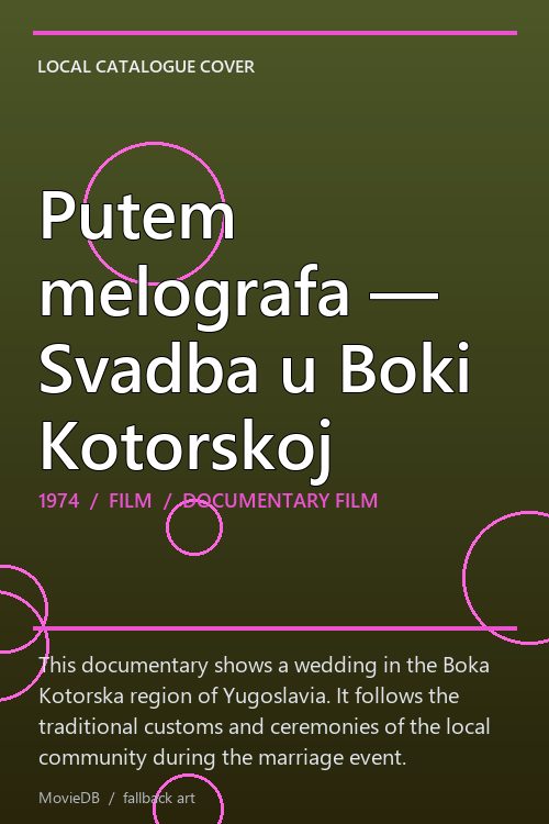 Putem melografa — Svadba u Boki Kotorskoj poster