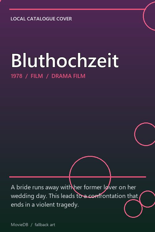 Bluthochzeit poster
