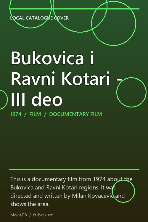 Bukovica i Ravni Kotari - III deo poster