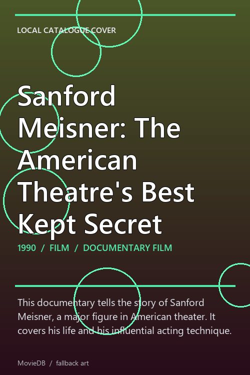 Sanford Meisner: The American Theatre's Best Kept Secret poster