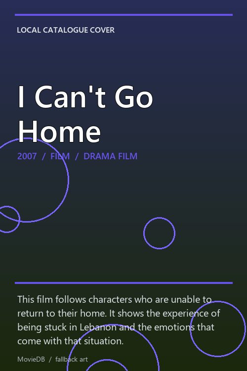 I Can't Go Home poster