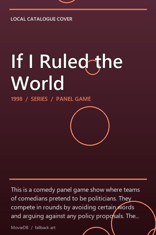 If I Ruled the World poster