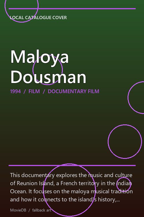 Maloya Dousman poster