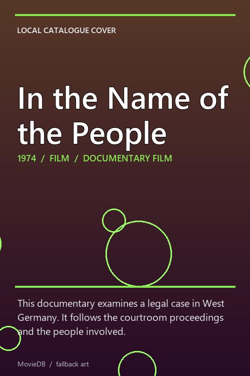 In the Name of the People poster