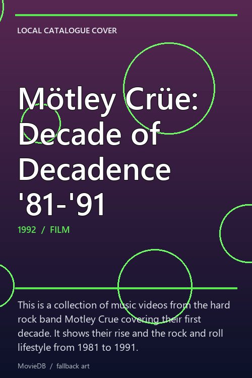 Mötley Crüe: Decade of Decadence '81-'91 poster