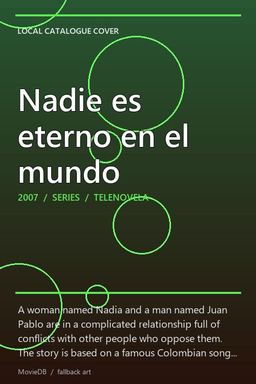 Nadie es eterno en el mundo poster