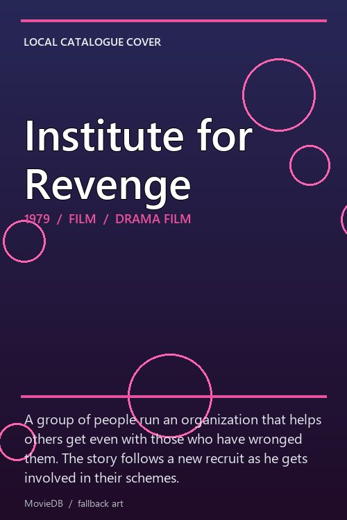 Institute for Revenge poster