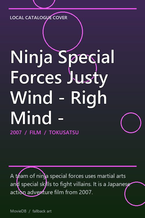 Ninja Special Forces Justy Wind - Righ Mind - poster