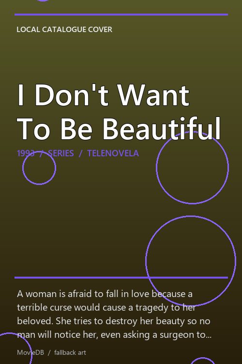 I Don't Want To Be Beautiful poster
