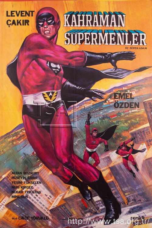 Çilgin kiz ve üç süper adam poster