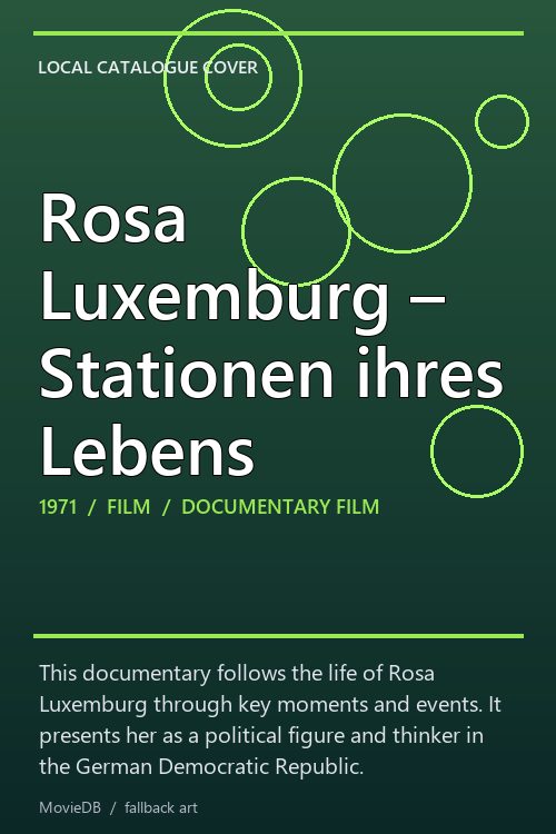 Rosa Luxemburg – Stationen ihres Lebens poster