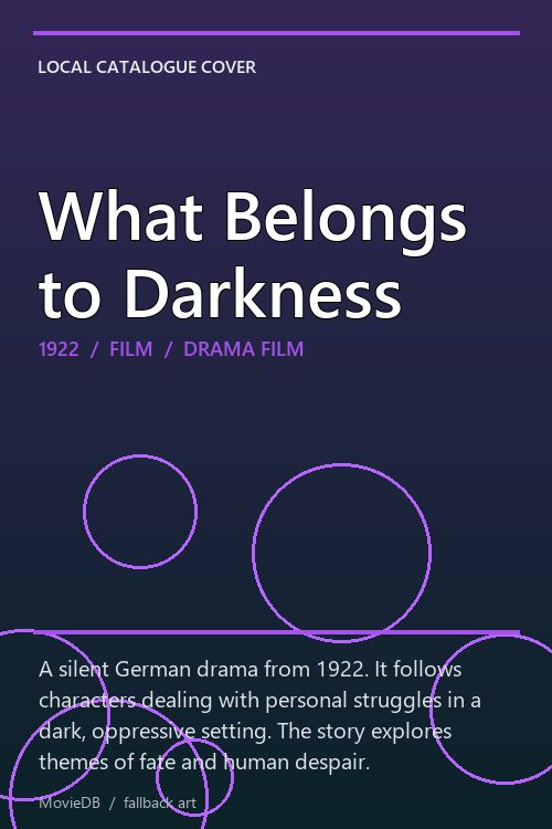 What Belongs to Darkness poster