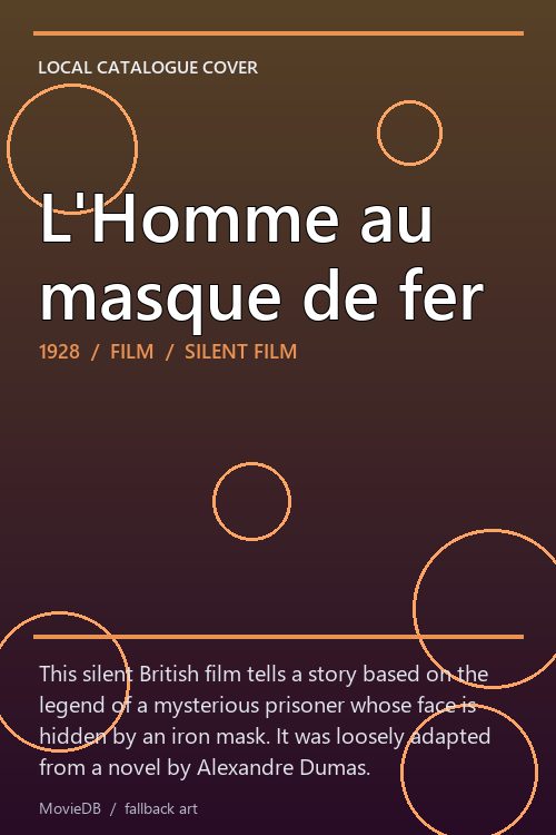 L'Homme au masque de fer poster