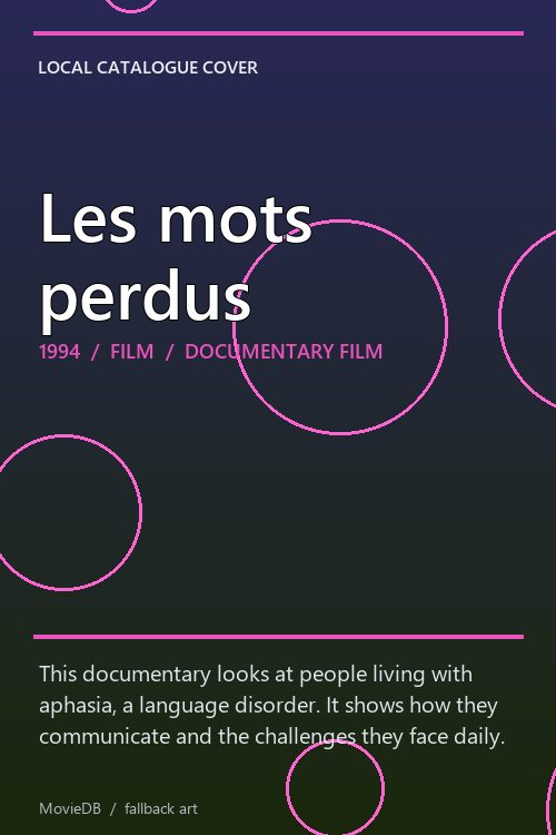 Les mots perdus poster