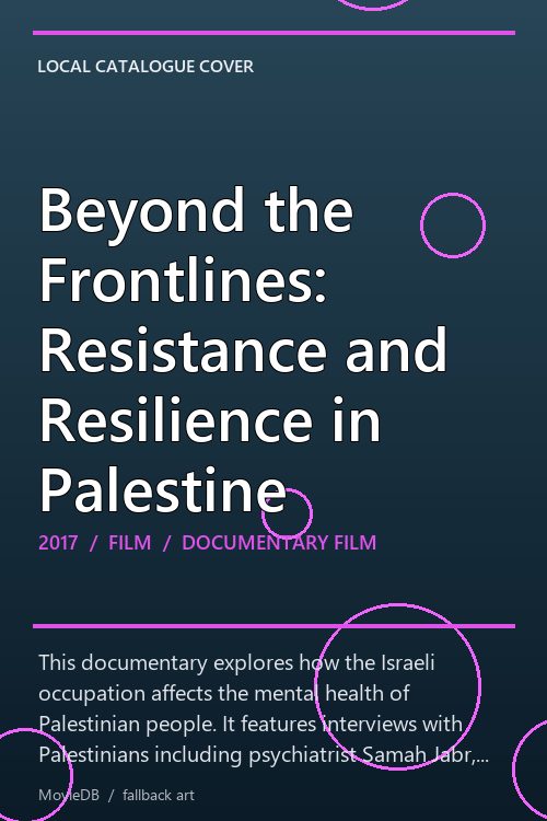 Beyond the Frontlines: Resistance and Resilience in Palestine poster