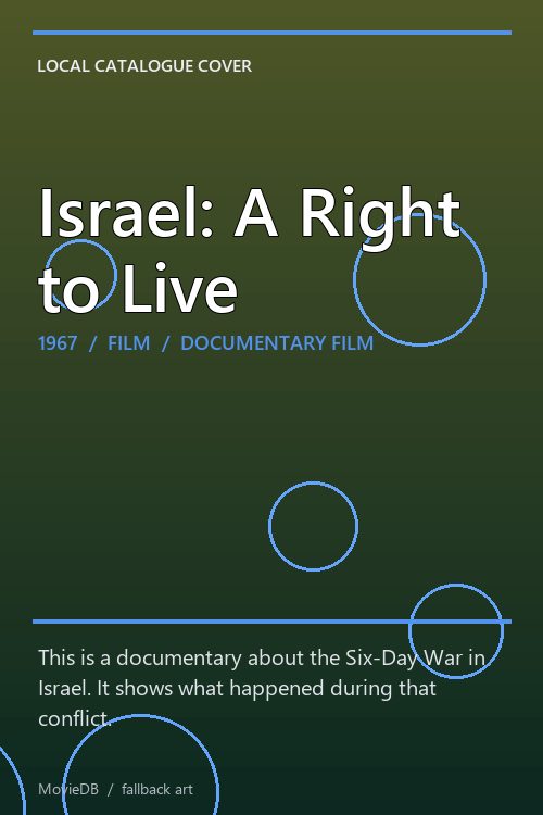 Israel: A Right to Live poster