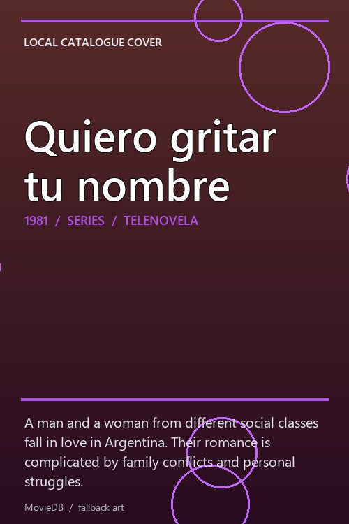 Quiero gritar tu nombre poster