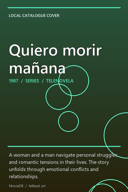 Quiero morir mañana poster