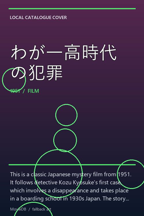 わが一高時代の犯罪 poster