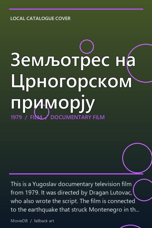 Земљотрес на Црногорском приморју poster
