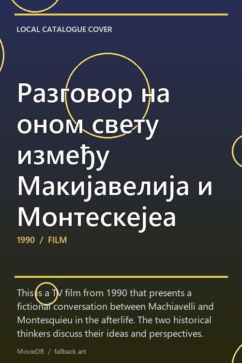 Разговор на оном свету између Макијавелија и Монтескејеа poster
