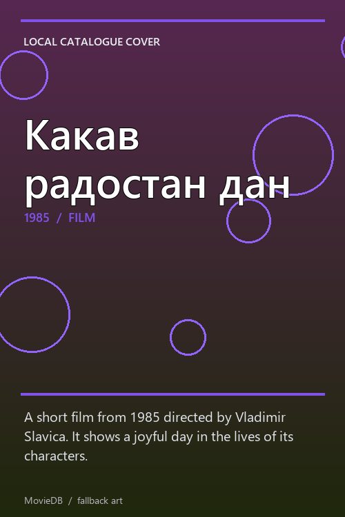 Какав радостан дан poster