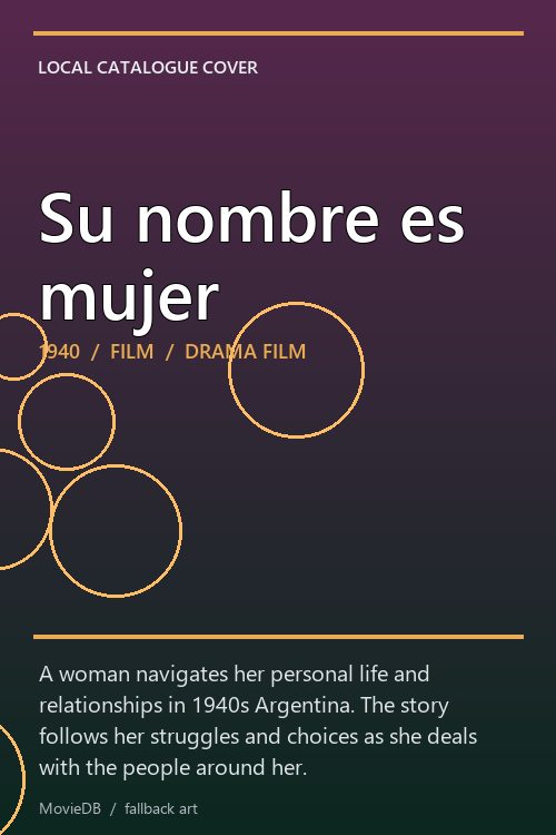 Su nombre es mujer poster