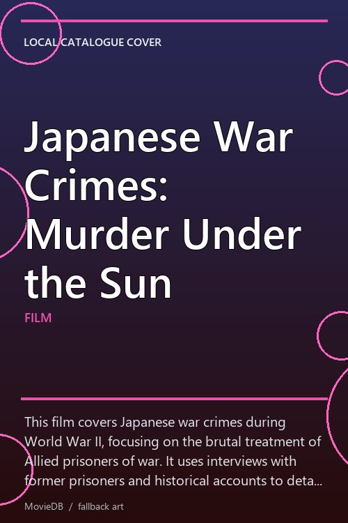 Japanese War Crimes: Murder Under the Sun poster