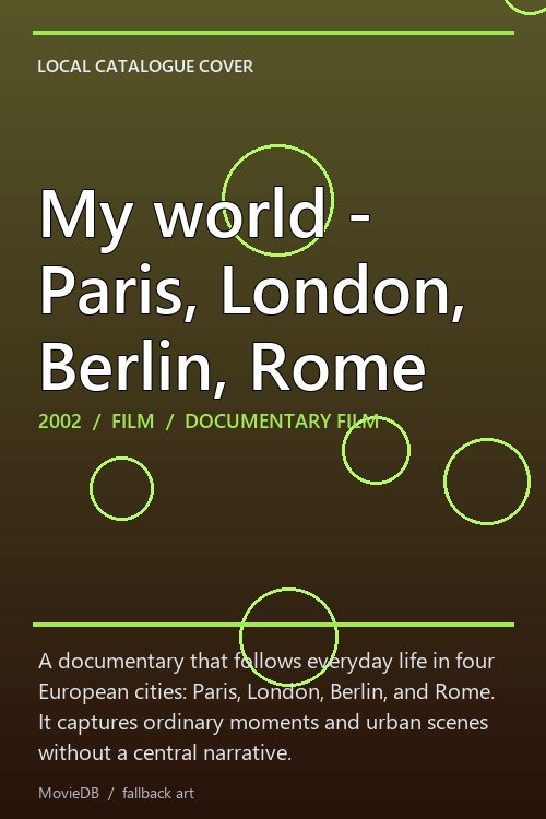 My world - Paris, London, Berlin, Rome poster