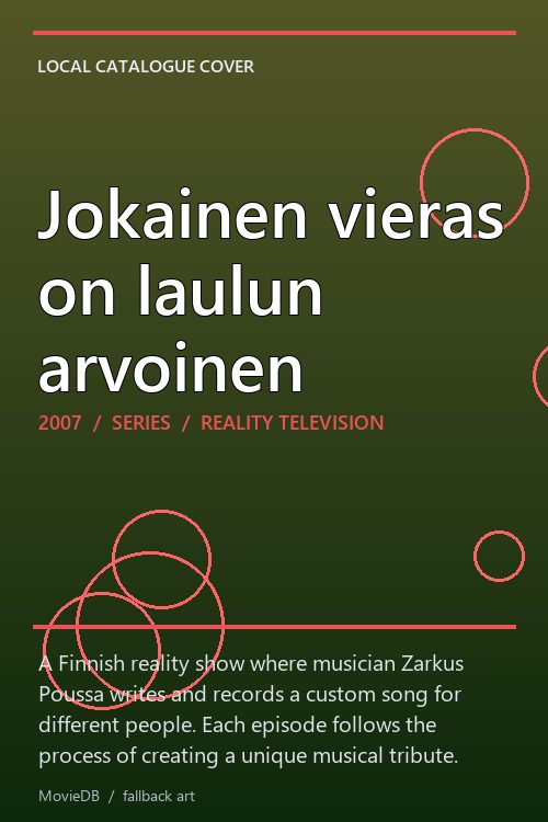 Jokainen vieras on laulun arvoinen poster