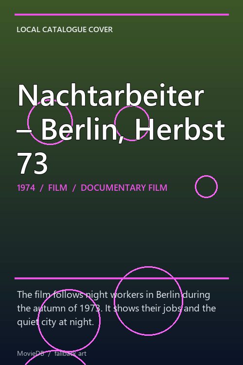 Nachtarbeiter – Berlin, Herbst 73 poster