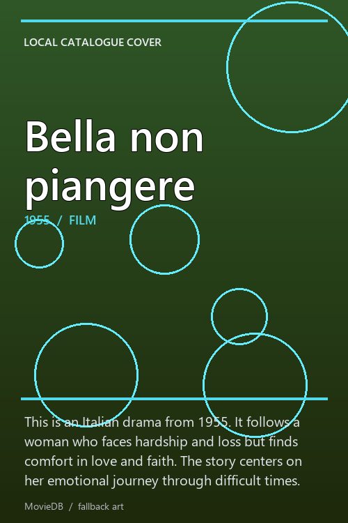 Bella non piangere poster