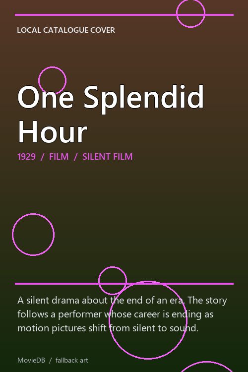 One Splendid Hour poster